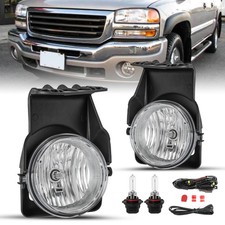 Fog Lights For 2003-2007 Gmc Sierra 1500 2500 3500 Chrome Amber Fog Lamps Lights