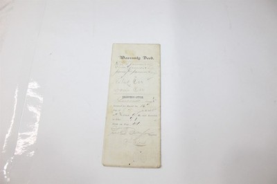 Antique Warranty Deed 1875 Genesee County, Michigan