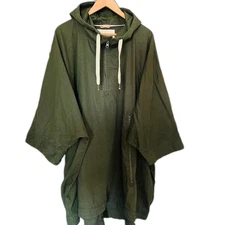 Urban Outfitters Men’s Green Khaki Rain Coat Jacket Cape Poncho Outerwear Size
