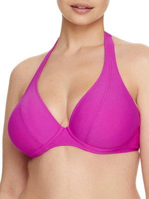 Sunsets WILD ORCHID Muse Halter Bikini Swim Top, US 32D/34C