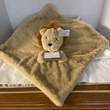 Koala Baby Lion Security Blanket/Lovey Plush. 15x15  Taupe w/Rattle NWT