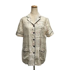 Christian Dior Cream/Black Dioramour Printed Silk Shirt