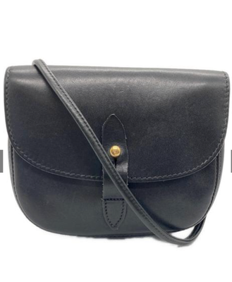 GHURKA CARTRIDGE No.77 Black Leather Small Shoulder Bag Crossbody