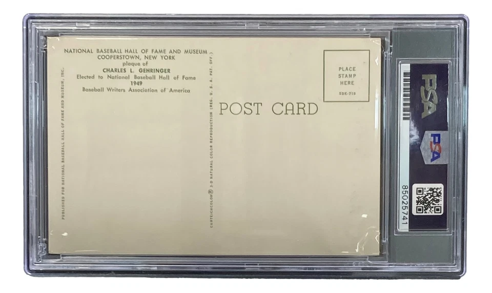 Charlie Gehringer Signed 4x6 Detroit Tigers HOF Plaque Card PSA/DNA 85025741 - Image 2 of 4