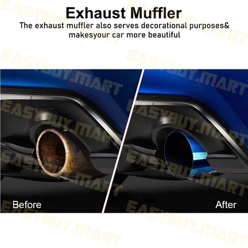 New 3.5" HKS 2" Inlet Polished/Blued Tip Inspired Cannon Exhaust Cannon Muffler - Picture 3 of 12