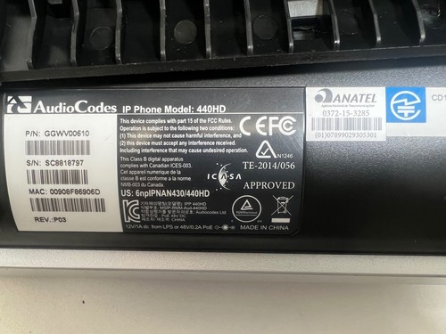 AudioCodes 440HD IP Phone w/ Stand - Picture 2 of 3