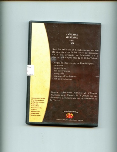 br- ANNUAIRE MILITAIRE 1873 rank list CD-rom in case FRENCH ARMY - Picture 2 of 2