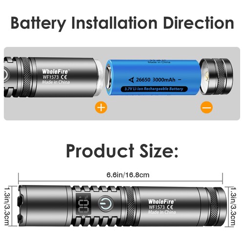 50000000Lumen Super Bright LED Tactical Flashlight Rechargeable LED Work Light - Picture 8 of 15