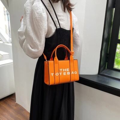 New Trendy  Small Leather Tote Bag For Women PU Leather Handbag Casual Simple