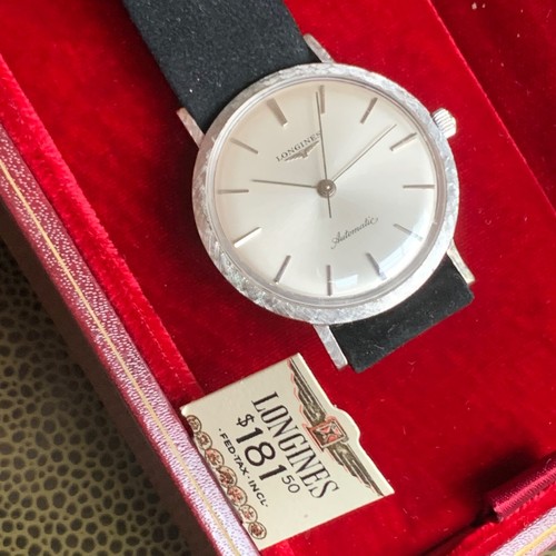 Vintage Longines 14K Solid White Gold Florentine Automatic Wristwatch w/ Box - Picture 17 of 17