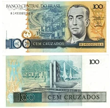 1986 Brazil Brasil 100 Cruzados P211b UNC Banknote