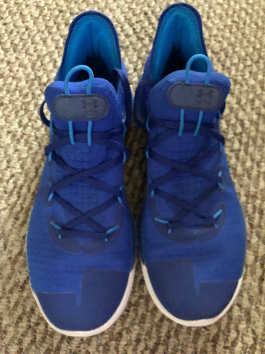 Under Armour Curry 6 Blue White Basketball Shoes Mens Size 11 EUC