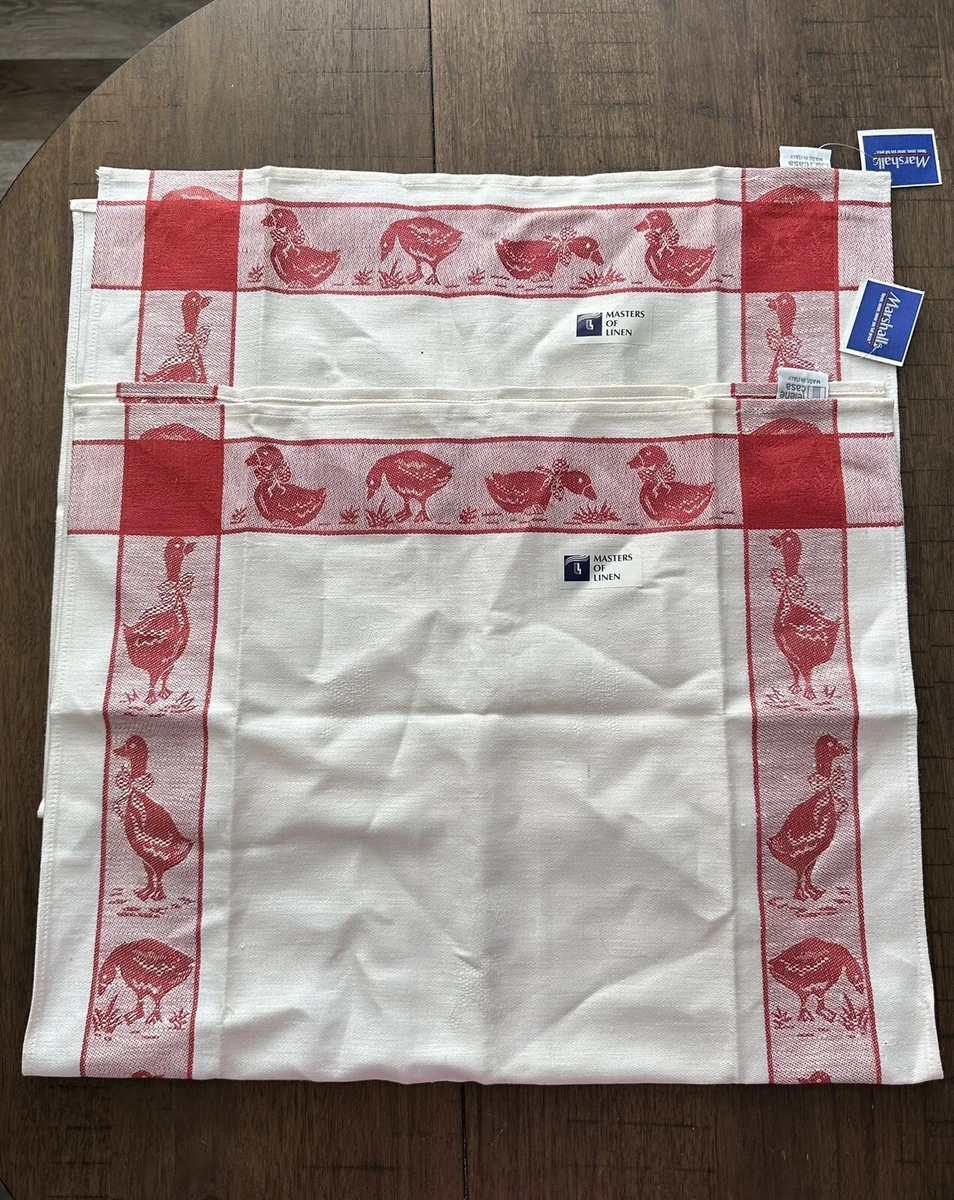 Red and 2024 white tea towel