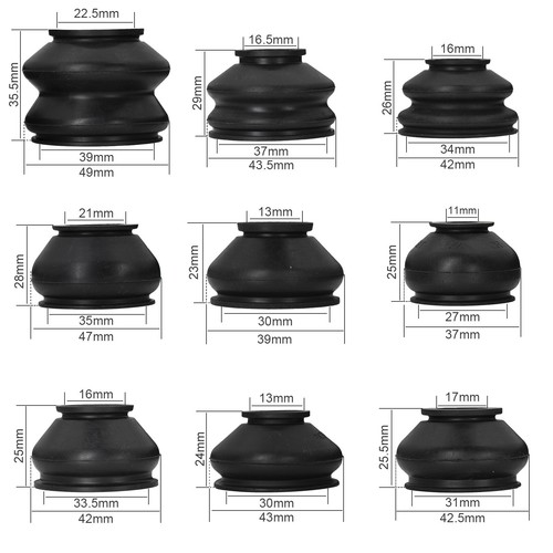 14Pcs Car Truck Suspension Steering Joints Ball Dust Boot Cover Track Rods Set - Bild 4 von 9