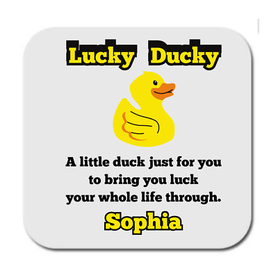 Personalisierte Lucky Ducky Untersetzer, Viel Glücksgeschenk, Denk an dich Geschenk, Andenken