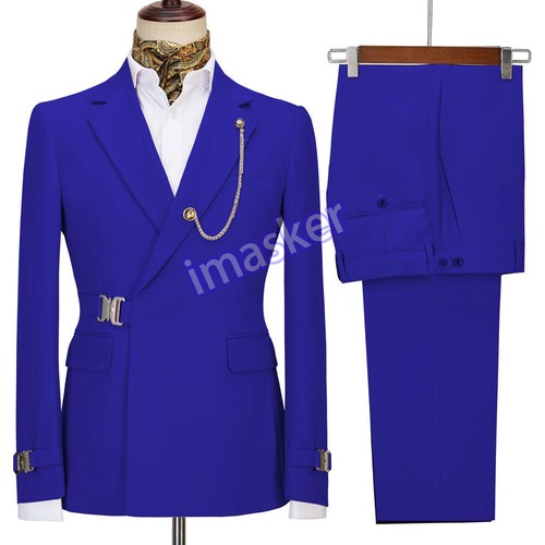 Traje Para Hombre 2 Piezas Chaqueta Traje Abrigo Novio Vestido de Boda (Blazers+Pantalones) - Imagen 18 de 41