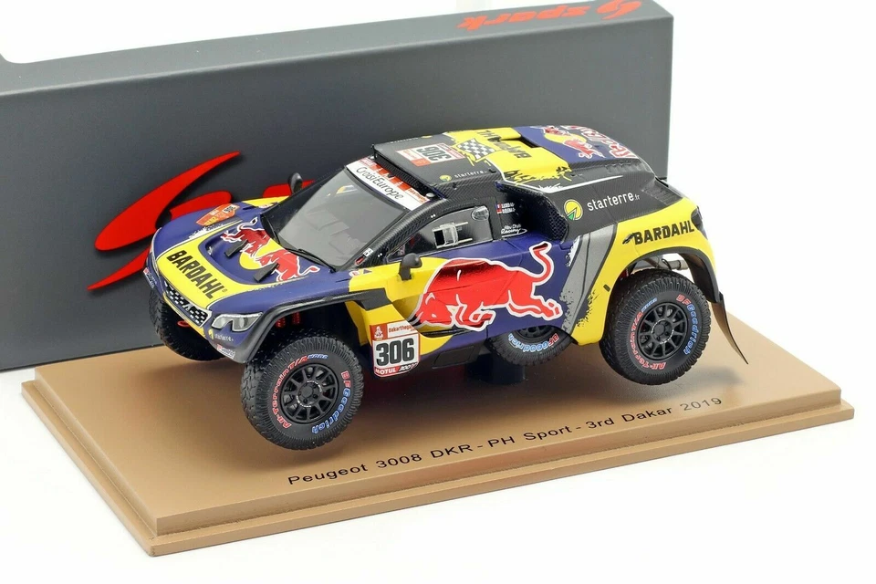 SPARK 1/43 MODELLINO AUTO PEUGEOT 3008 RED BULL LOEB RALLY DAKAR 2019 MODELLISMO - Immagine 3 di 4