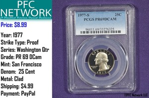 1977 Proof Washington Quarter GEM Deep Cameo DCAM