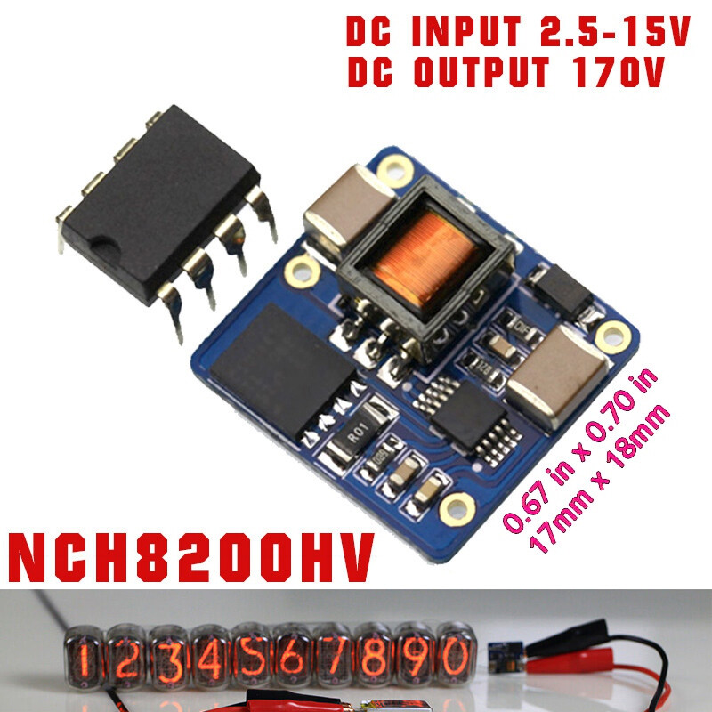 High Voltage DC Power Supply for Nixie Tube Clock 5V-170V