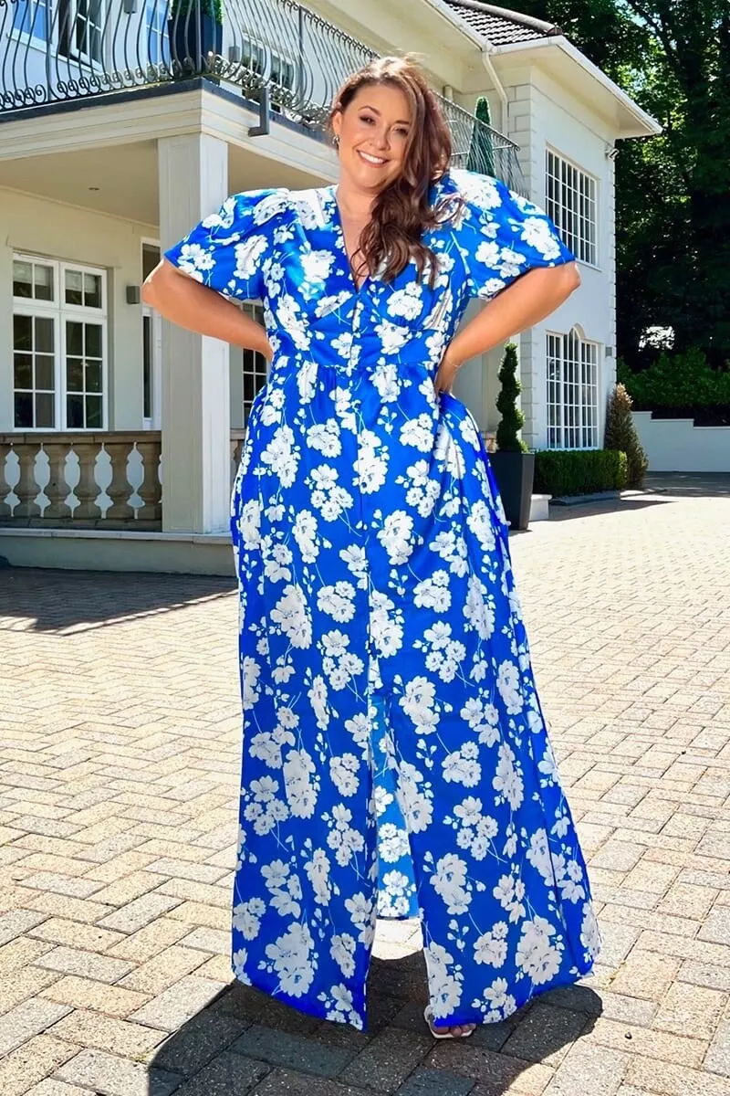 Button down floral maxi cheap dress