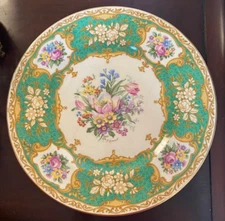 Myott Staffordshire The Bouquet Green Dinner Plate
