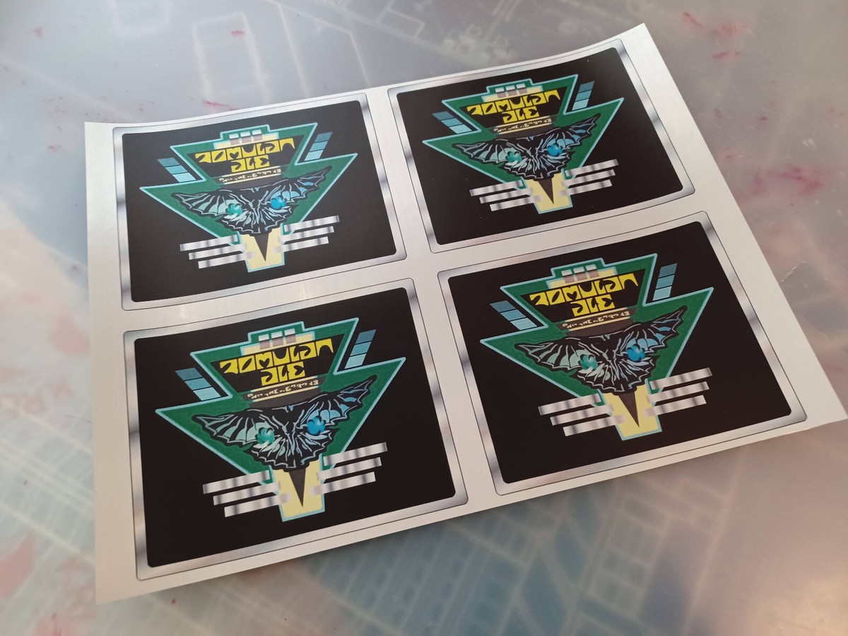 Star Trek Romulan Ale Wine Beer Bottle Chrome Stickers Set of 4