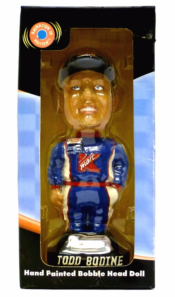 COLECCIONABLE - TODD BODINE K-MART BOBBLE HEAD, NASCAR, GENUINO PINTADO A MANO - NUEVO Foto 2 de 4