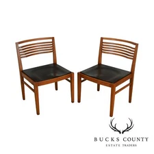 Knoll Studios Pair Ladderback Cherry Ricchio Side Chairs