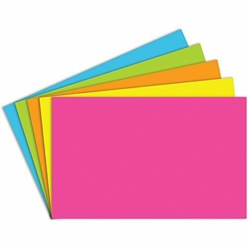 Top Notch Teacher Products Index Cards 5x8 Blank 100 Ct Brite Set of 6