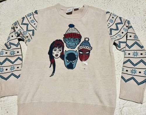Disney 100 Holiday Boy Marvel Hulk Spiderman Christmas Sweater Size Youth Medium