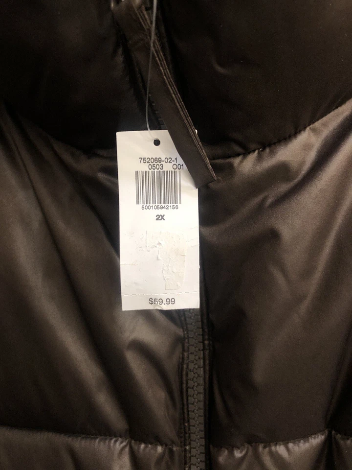 NWT Women's Old Navy Quilted High Neck Puffer Jacket Dark Brown 2XL XXL $60 - Image 2 of 4