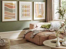 Abstract Digital Printable Wall Art Set of 3 print, Boho, HD JPEG