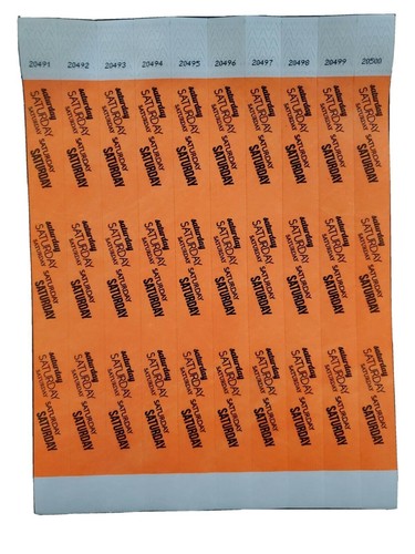 100 Monday-Sunday 3/4" Tyvek Wristbands - Afbeelding 6 van 14