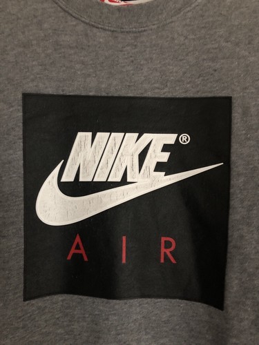 Nike Air Sweatshirt Color Block Mens Small Blue Gray Red Crewneck Pullover - Picture 4 of 9