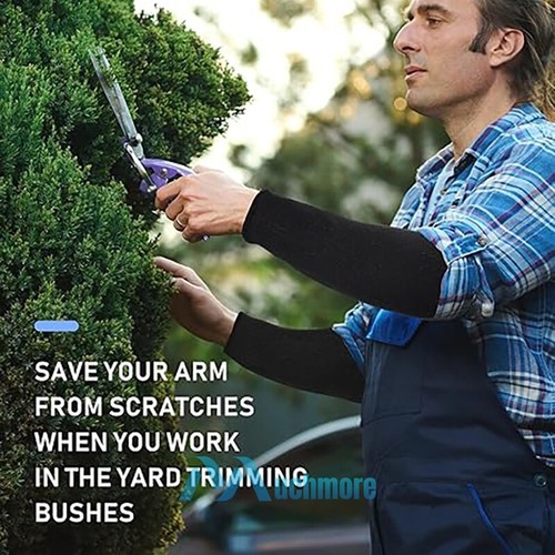 2Pairs Black Cut Resistant Arm Sleeves with Thumb Hole for Work Preventing Stab - Picture 8 of 14