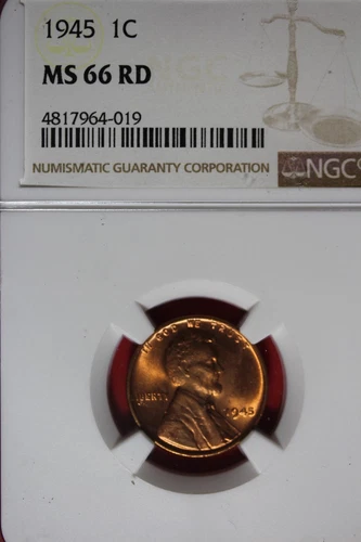 1945 NGC 1C MS66RD LINCOLN WHEAT CENT #B48981