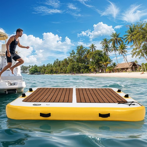 Leichte aufblasbare Schwimmdock Plattform 10x10 Fuß Anti Rutsch PVC mit D-Ring - Bild 7 von 11