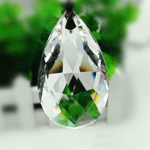 4X 63mm Glass Crystal Prism Tear Drop Pendant DIY Chandelier Decoration - Afbeelding 7 van 10
