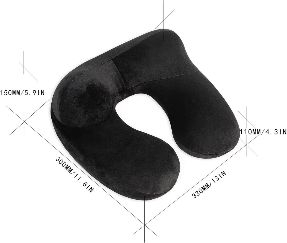 Inflatable Travel Neck Pillow for Airplanes Cars and Comfortable Support