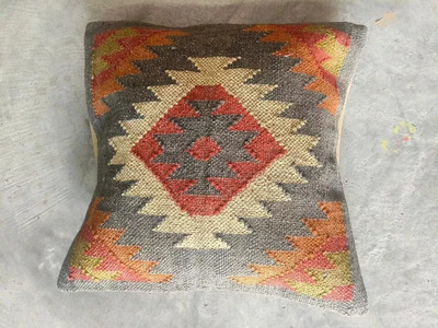Cushion Cover 18x18'' Kilim Pillow Oushak Throw Aztec Couch Vintage case cover