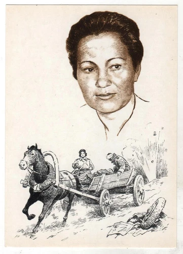 1975 WW2 HERO USSR Necheporchukova Medical NURSE Military Russian Postcard OLD