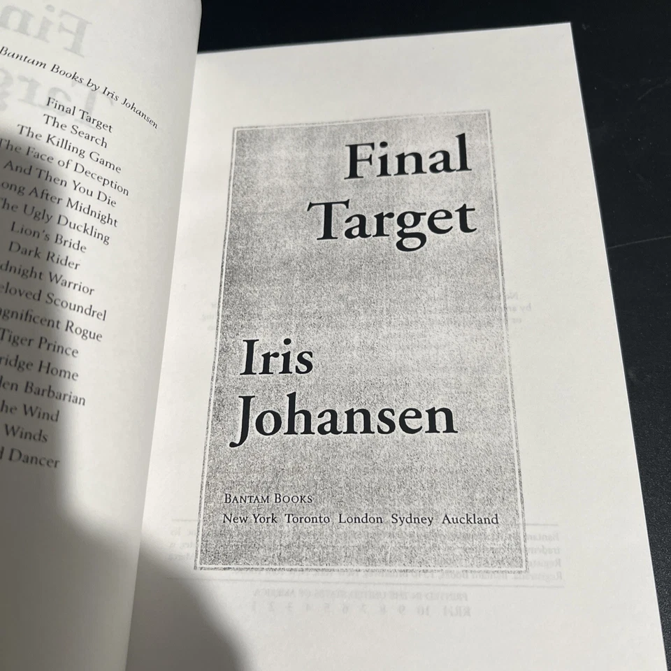 Advance Reading Copy Uncorrected Proof Final Target Iris Johansen Trade PB 2001 Foto 4 de 4
