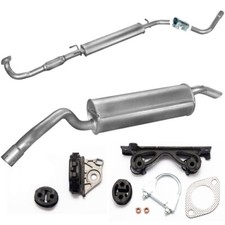 Auspuffanlage Mitteltopf Endtopf  + Zubehör für Fiat Stilo 1.6 Kombi 2003-2008