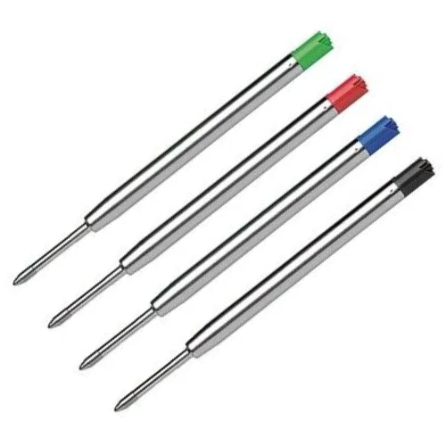 MARKENLOS 4 x Metall Großraum-Mine Parker-System Kugelschreiberminen M sortiert