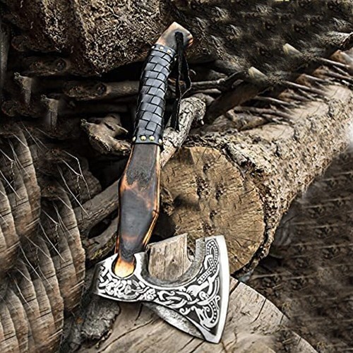 MDM THROWING AXE- CUSTOM HAND FORGED CARBON STEEL VIKING TOMAHAWK AXE WOMEN GIFT - Picture 2 of 3