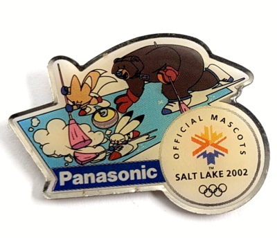 National Panasonic バルセロナオリンピックワールドピン Panasonic Salt Lake 2002 Olympic Mascots Powder Copper Coal Pin