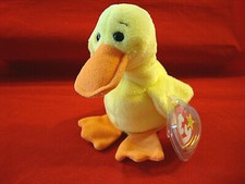 TY Beanie Baby QUACKERS THE DUCK- 1993 Rare Retired- Original- Excellent- Errors