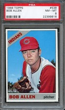 BB - 1966 Topps  - #538 - Bob Allen - PSA 8 - NM-MT