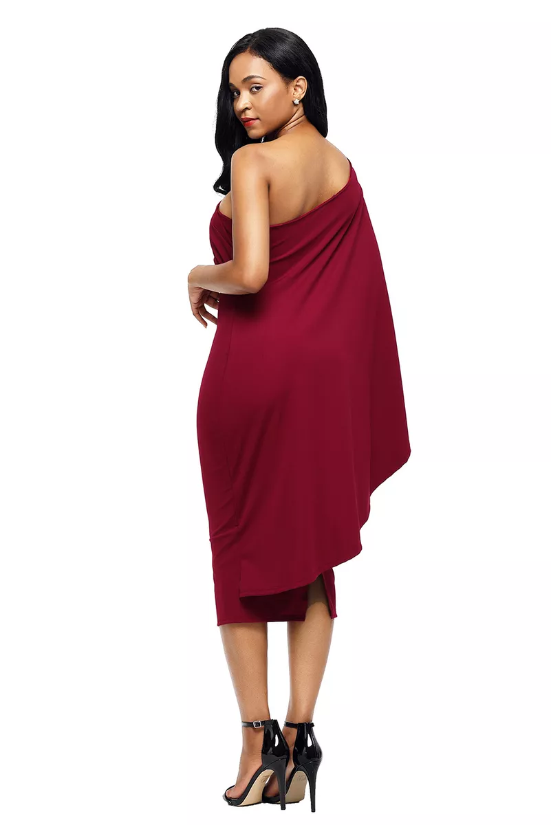 One shoulder store batwing dress