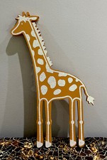 Wooden 16 Giraffe Nursery Wall Decoration With Glitter Details EUC
